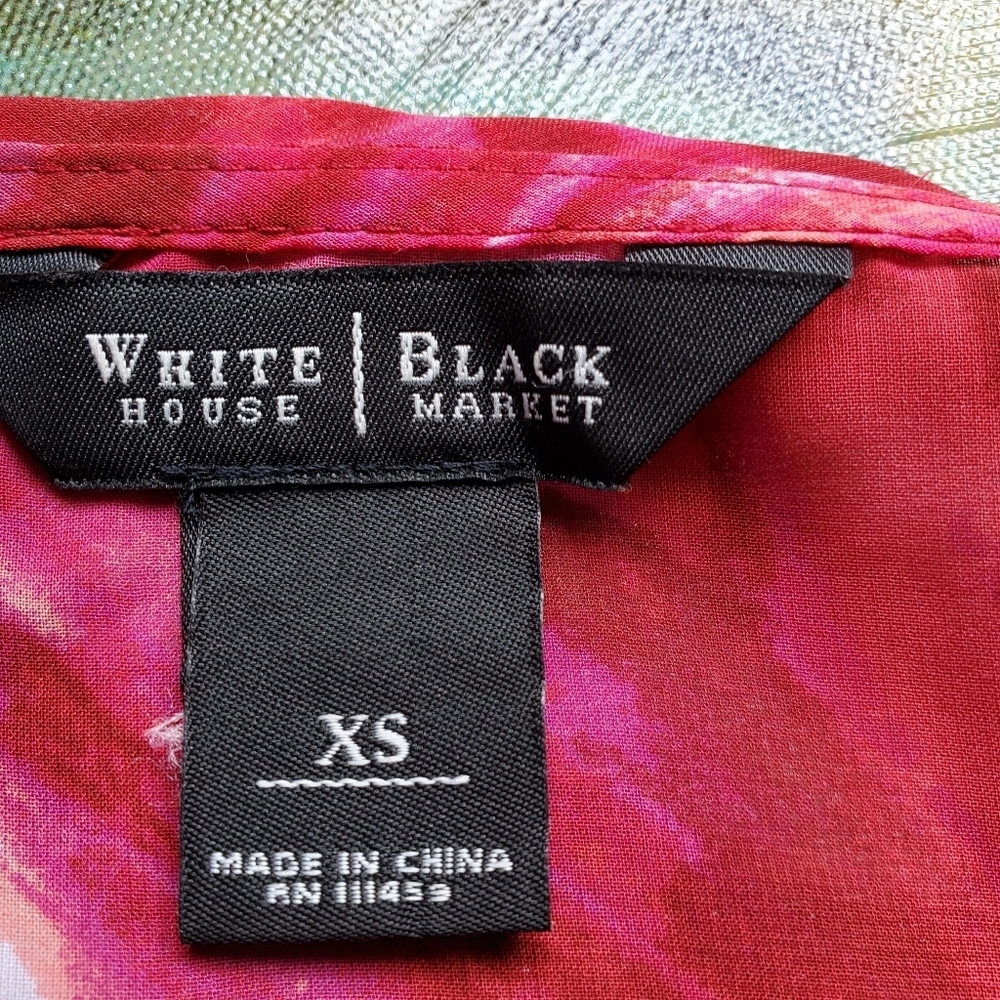 WHBM Sheer Criss Cross Shoulder Cutout Blouse - Picture 6 of 10